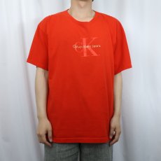 画像2: Calvin Klein Jeans USA製 ロゴプリントTシャツ L (2)