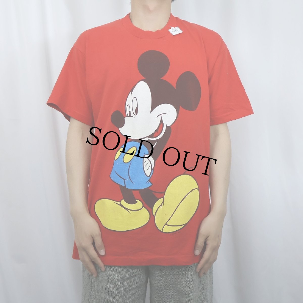 画像2: 90's Disney 青パンミッキー キャラクタープリントTシャツ L (2)