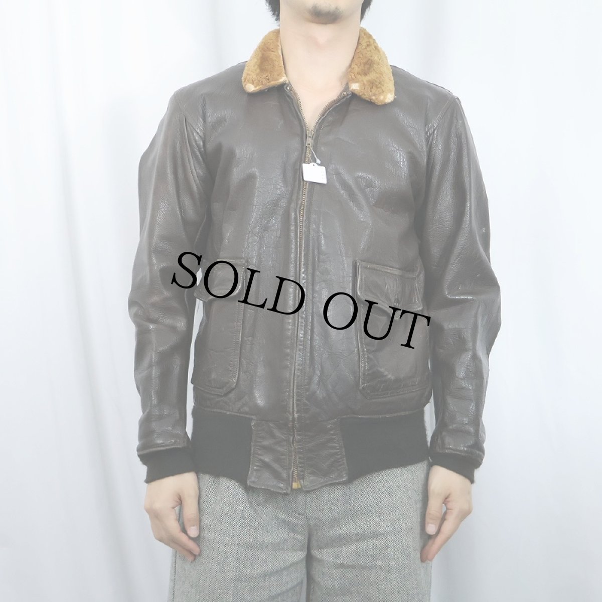 画像2: 50's U.S.NAVY G-1フライトジャケット SIZE40 (2)
