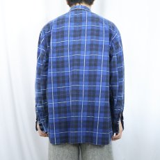 画像3: 50〜60's チェック柄 マチ付き プリントネルシャツ SIZE17 1/2 (3)