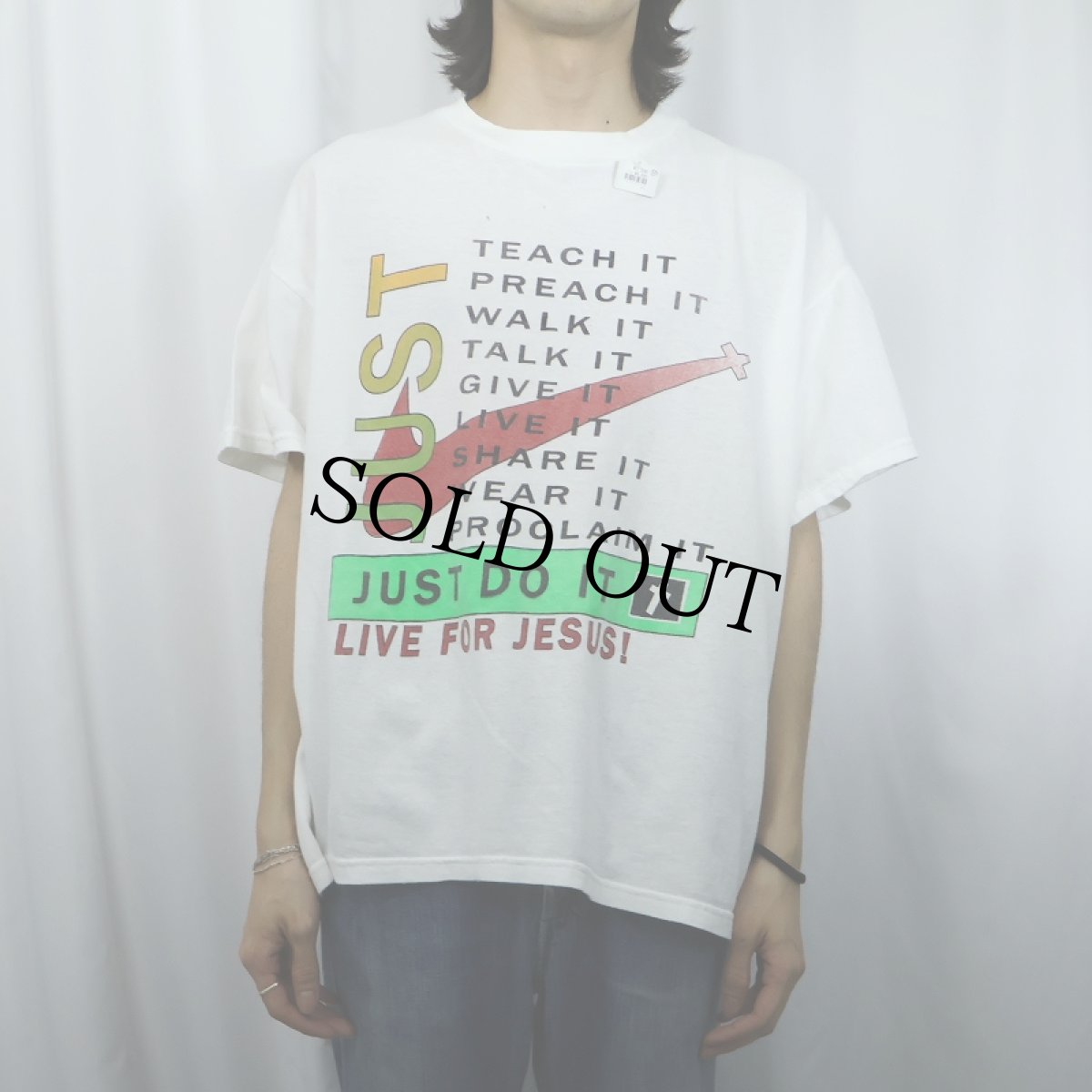 画像2: 2000's "JUST DO IT" ジーザス パロディプリントTシャツ (2)