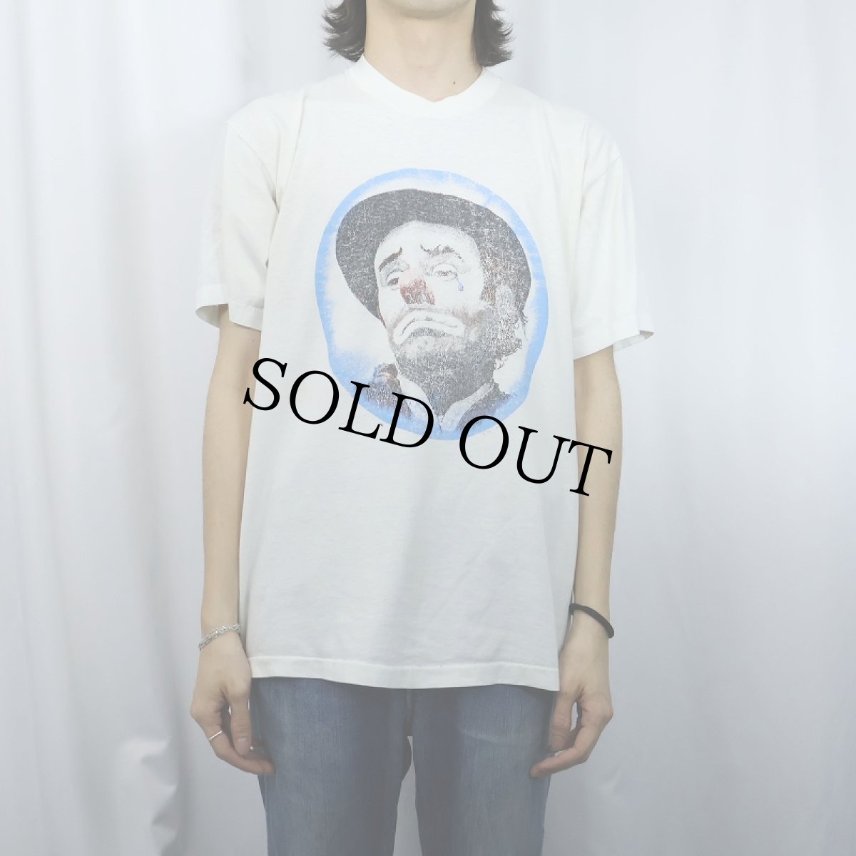 画像2: 90's Rick Embry USA製 "SAD CLOWN" ピエロプリントTシャツ XL (2)