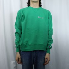 画像2: 90's Champion 青刺繍タグ 後期 USA製 ロゴ刺繍 前Vスウェット L (2)