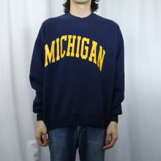 画像2: 80's RUSSELL ATHLETIC USA製 "MICHIGAN" プリントスウェット NAVY XL (2)