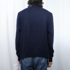 画像3: POLO Ralph Lauren ロゴ刺繍 コットンニットセーター NAVY L (3)