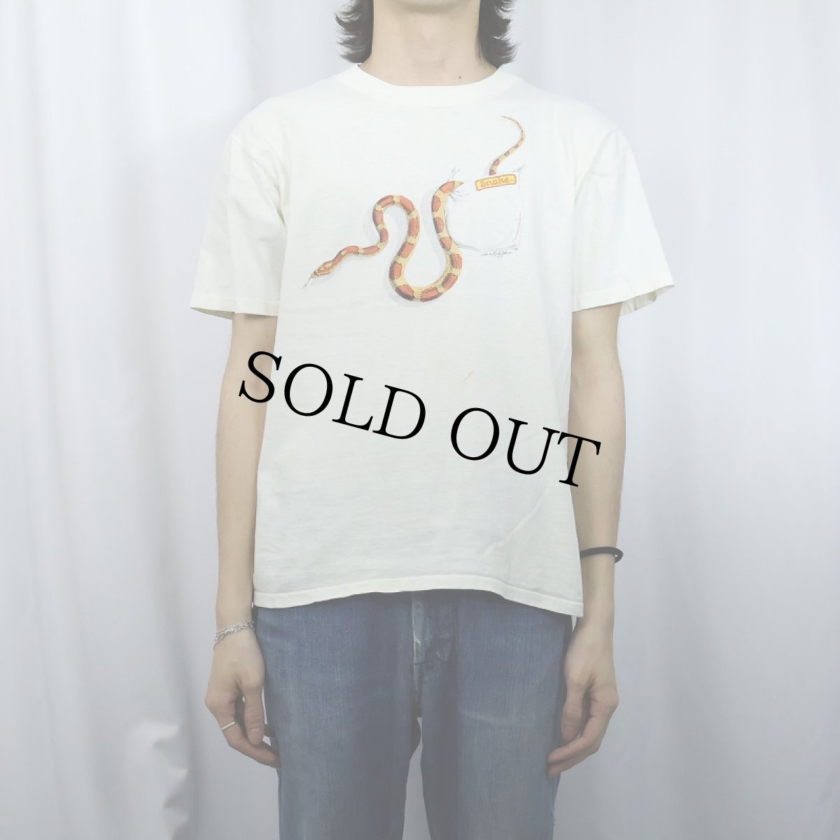 画像2: 90's Randy Johnson USA製 "Snake" ヘビイラストプリントTシャツ L (2)