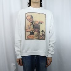 画像2: 90's Norman Rockwell USA製 アートプリントスウェット XL (2)