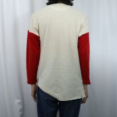 画像3: 50's〜 2トーン マチ付き ヘンリーネック ウールニットセーター (3)