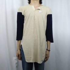 画像2: 50's Rawlings 2トーン ヘンリーネック ウールニットセーター (2)