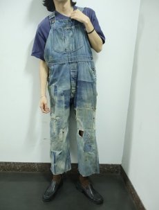 画像2: 50's POWR HOUSE パッチワーク デニムオーバーオール (2)
