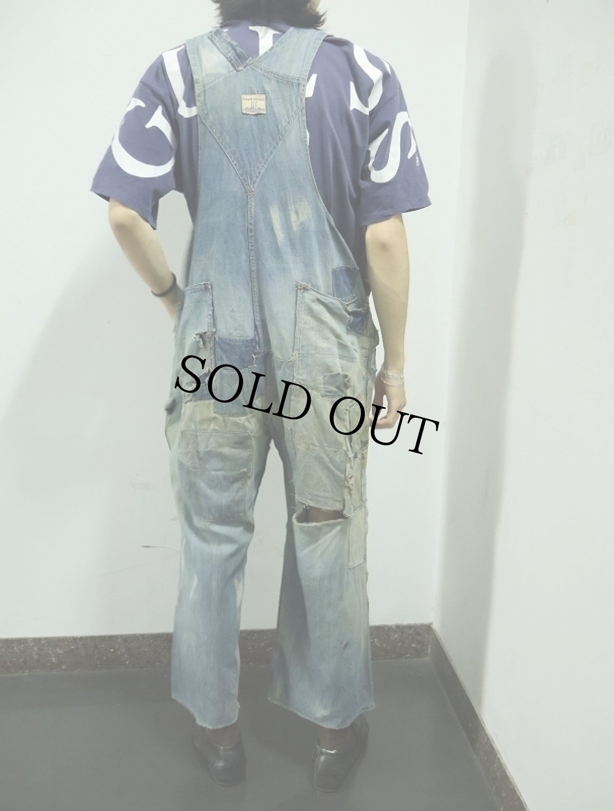 画像3: 50's POWR HOUSE パッチワーク デニムオーバーオール (3)
