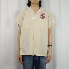 画像2: 50〜60's Industrial Uniform Co. ワッペン付き オープンカラーシャツ (2)