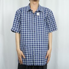 画像2: Patagonia チェック柄 シアサッカーシャツ L  (2)