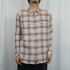 画像2: 2011SS Patagonia "ORGANIC COTTON" チェック柄 ちりめんシャツ L (2)