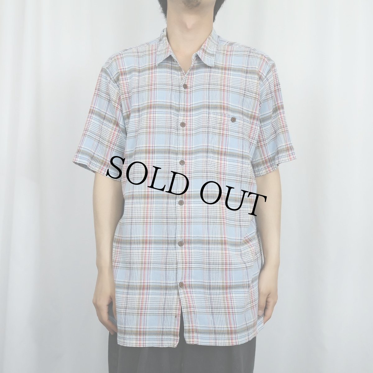 画像2: 2015SS Patagonia "ORGANIC COTTON" チェック柄 ちりめんシャツ XL (2)