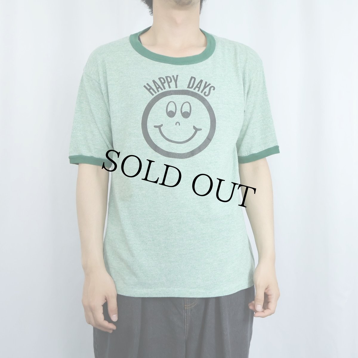 画像2: 80's "HAPPY DAYS" プリントリンガーTシャツ XL (2)