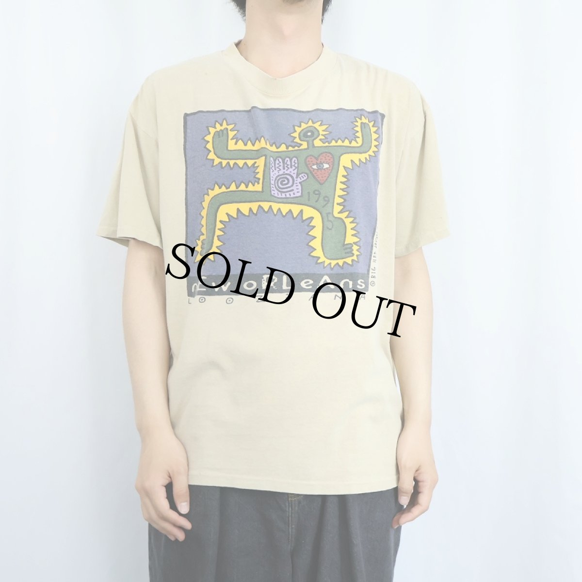 画像3: 90's BIG HED USA製 "NEW ORLEANS" アートプリントTシャツ XL (3)