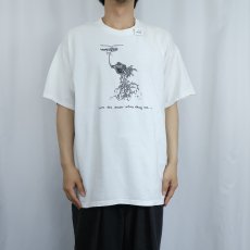 画像2: 2000's "Leave the trees where they are." イラストプリントTシャツ XL (2)
