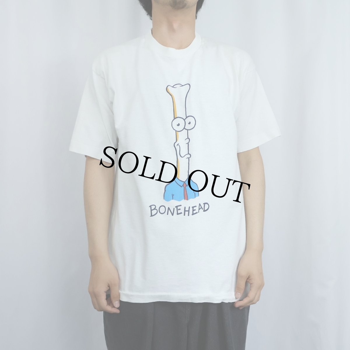 画像3: 80〜90's USA製 "BONEHEAD" イラストプリントTシャツ L (3)