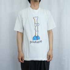 画像3: 80〜90's USA製 "BONEHEAD" イラストプリントTシャツ L (3)