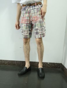 画像4: POLO Ralph Lauren インディアンマドラスチェック柄 パッチワークショーツ W35 (4)