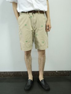 画像1: 【SALE】 POLO Ralph Lauren ラケット柄刺繍 コットンチノショーツ W35 (1)