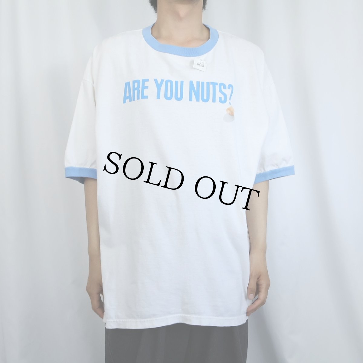 画像3: 90〜2000's "ARE YOU NUTS?" プリントリンガーTシャツ 2X (3)