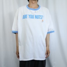 画像3: 90〜2000's "ARE YOU NUTS?" プリントリンガーTシャツ 2X (3)