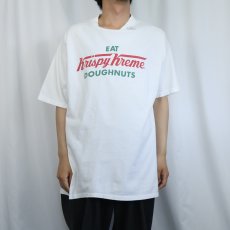 画像2: 90's Krispy Kreme Doughnuts ドーナツショップ ロゴプリントTシャツ XL (2)