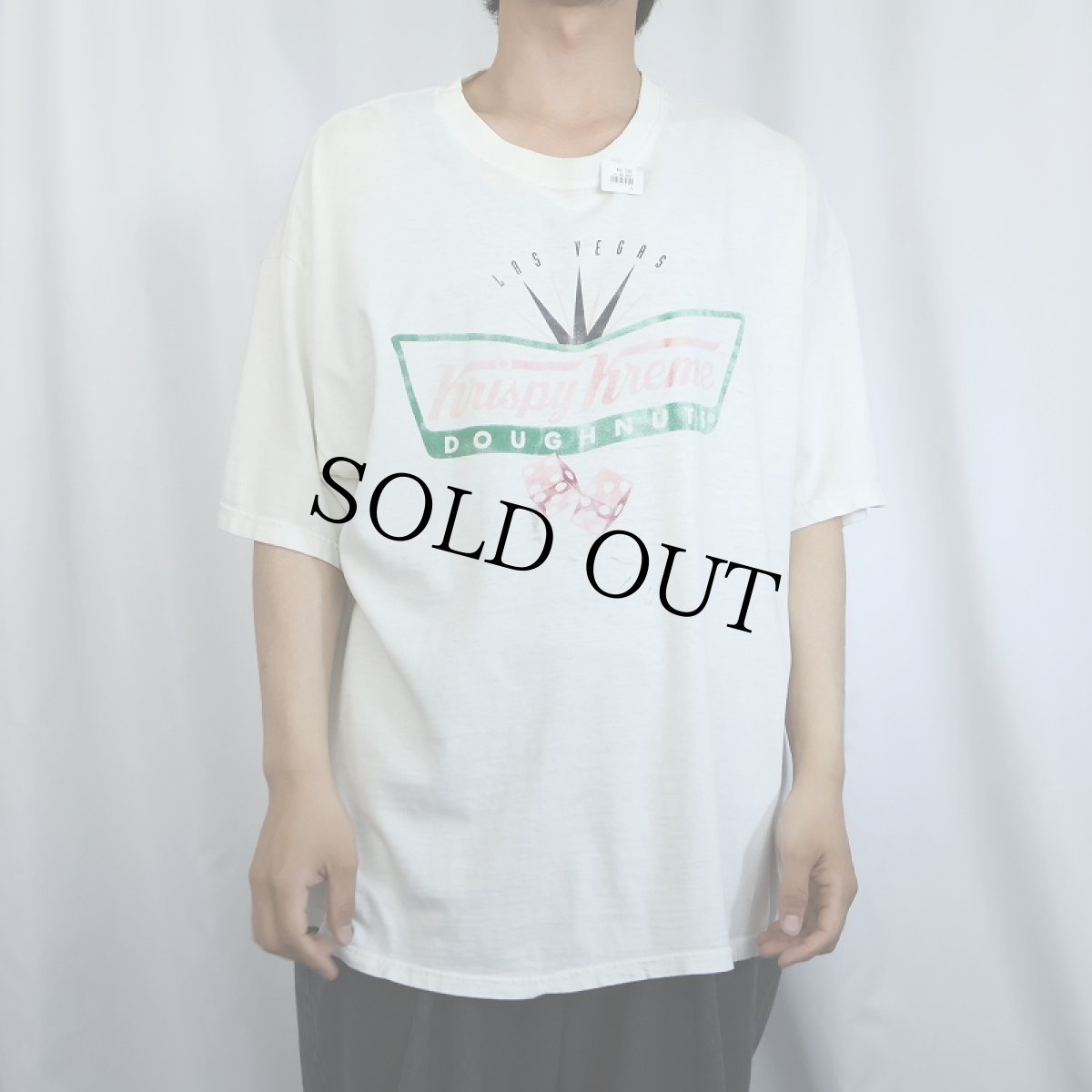 画像2: 90's Krispy Kreme Doughnuts ドーナツショップ ロゴプリントTシャツ XL (2)