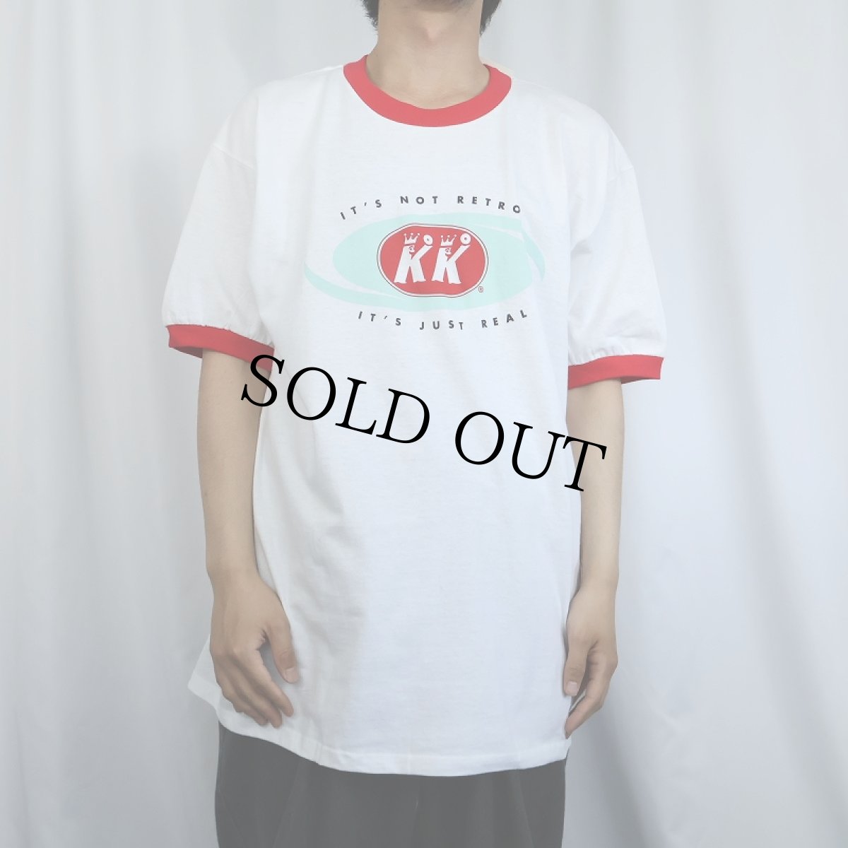 画像3: 90's Krispy Kreme Doughnuts USA製 ドーナツショップ フォトプリントリンガーTシャツ XL タグ付き未使用 (3)