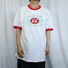画像3: 90's Krispy Kreme Doughnuts USA製 ドーナツショップ フォトプリントリンガーTシャツ XL タグ付き未使用 (3)
