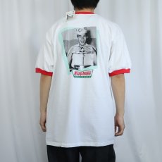 画像4: 90's Krispy Kreme Doughnuts USA製 ドーナツショップ フォトプリントリンガーTシャツ XL タグ付き未使用 (4)