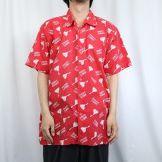 画像2: 2000's HERSHEY'S 総柄 お菓子企業プリント オープンカラーシャツ L (2)
