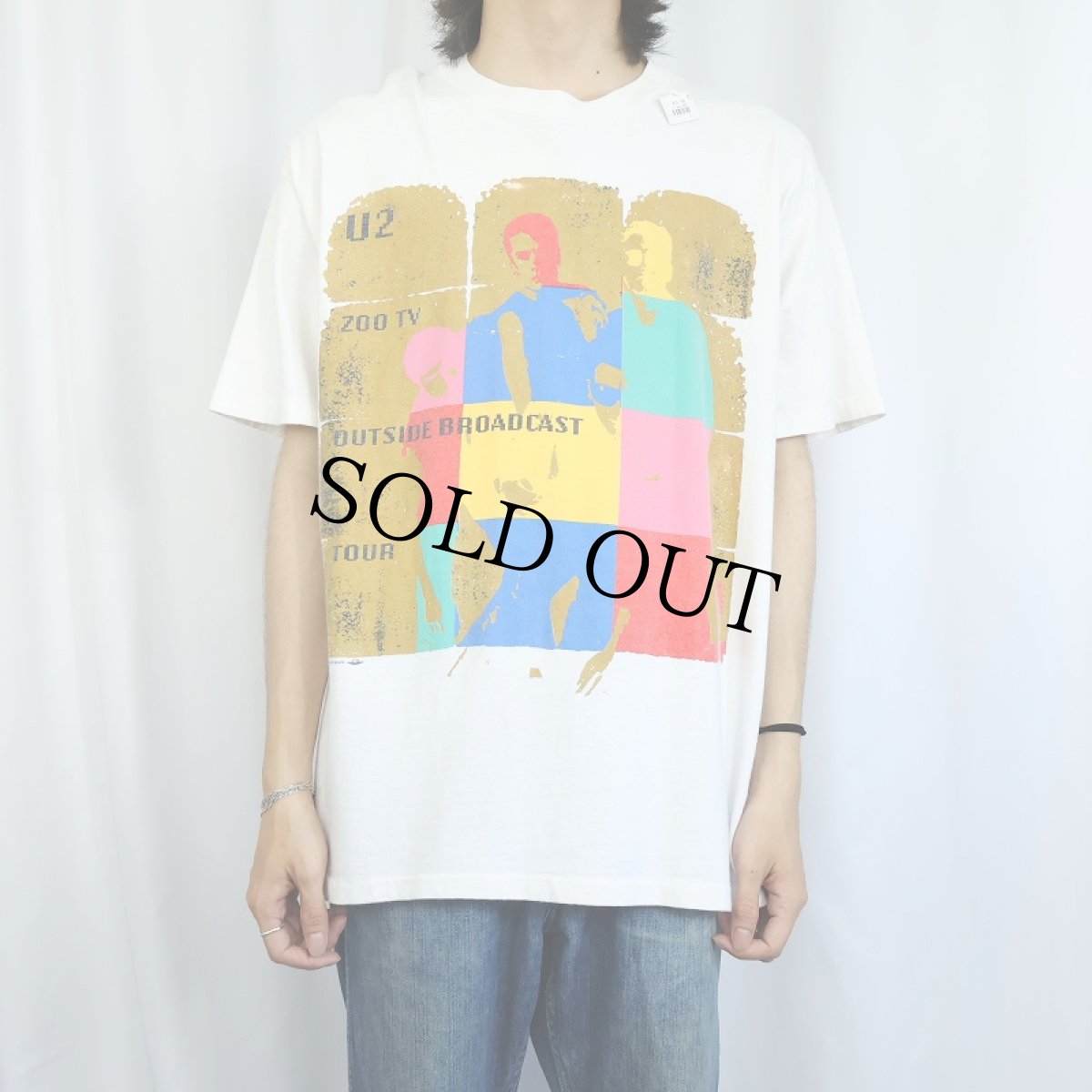画像3: 90's U2 USA製 "ZOO TV OUTSIDE BROADCAST TOUR" ロックバンドツアーTシャツ XL (3)