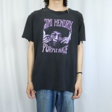 画像2: 2000's Jimi Hendrix "Purple Haze" ミュージシャンプリントTシャツ BLACK (2)