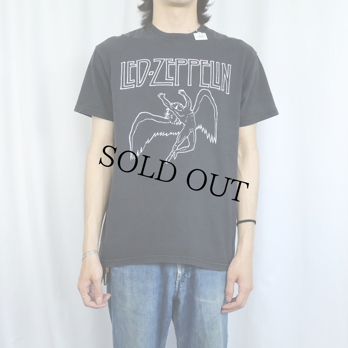画像2: 2000's LED ZEPPELIN ロックバンドプリントTシャツ BLACK M (2)