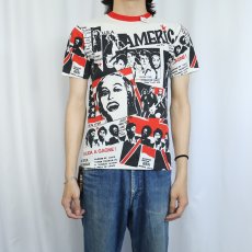 画像3: 〜90's 総柄 プリントリンガーTシャツ (3)