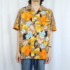 画像2: 60〜70's Sears "HAWAII" 花柄 アロハシャツ (2)