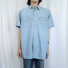 画像2: POLO Ralph Lauren "MATLOCK" 猫目ボタン シャンブレーシャツ L (2)