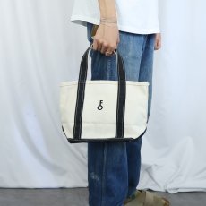 画像2: 90's〜 L.L.Bean USA製 "BOAT AND TOTE" 刺繍入り キャンバストートバッグ BLACK SMALL (2)