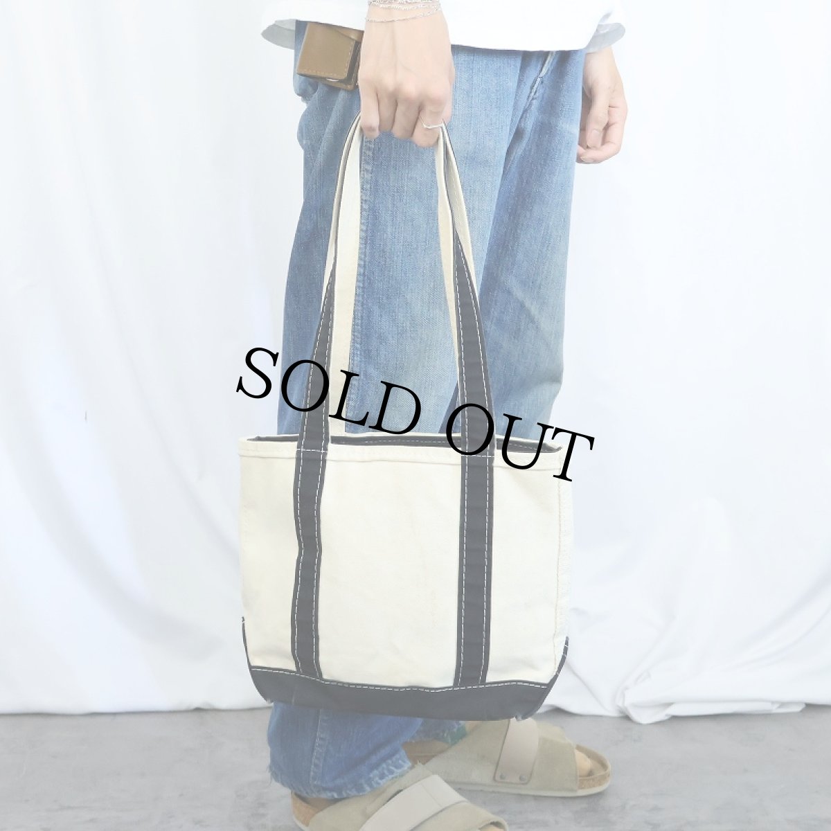 画像2: 90's L.L.Bean USA製 "BOAT AND TOTE" ロングハンドル キャンバストートバッグ BLACK SMALL (2)