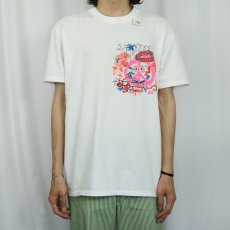 画像3: 80's USA製 ピースマーク 発砲プリントTシャツ L (3)