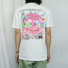 画像4: 80's USA製 ピースマーク 発砲プリントTシャツ L (4)