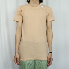 画像2: 80's Tee Swing USA製 ポリエステル×コットン 無地Tシャツ M (2)