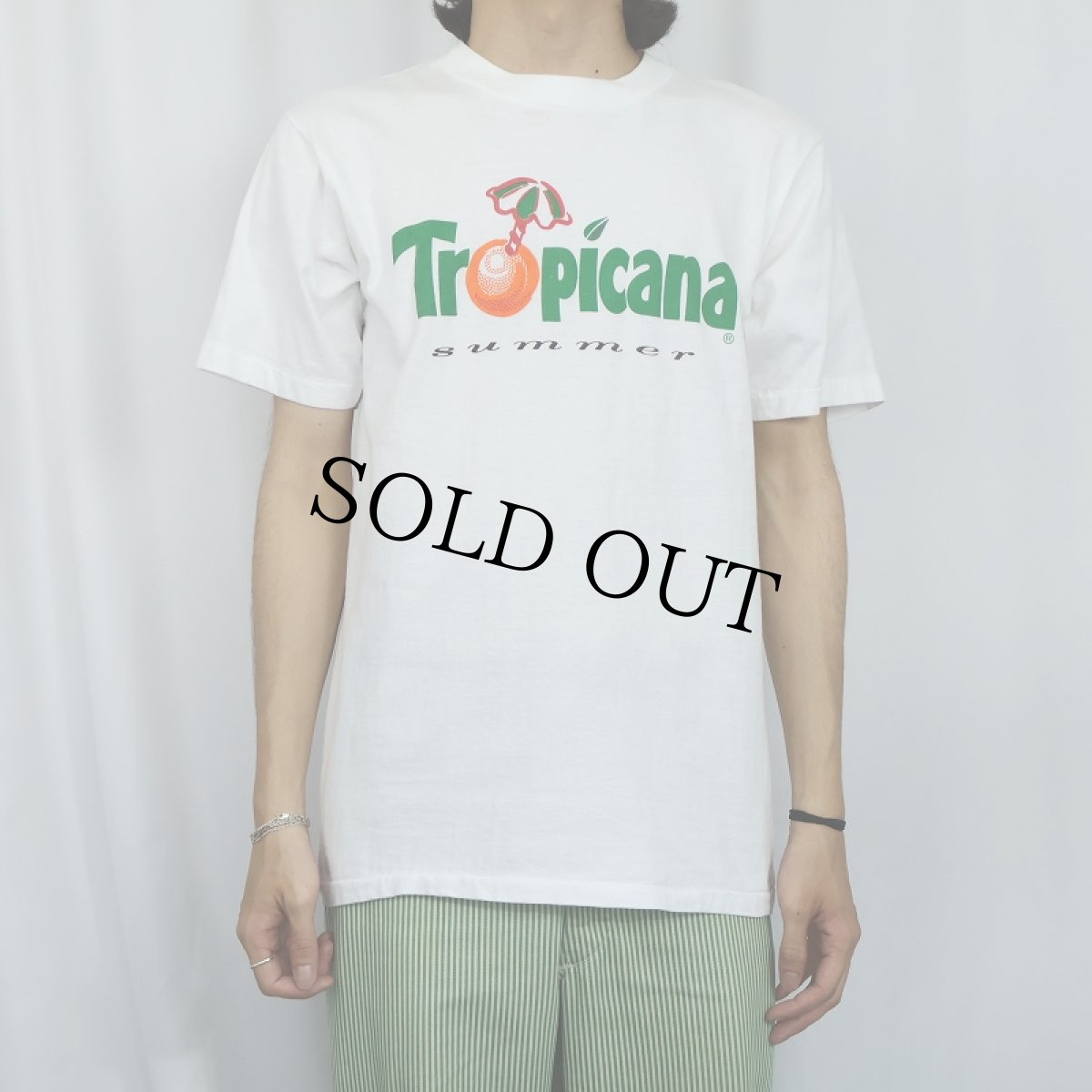 画像2: 90's Tropicana USA製 飲料メーカー ロゴプリントTシャツ L (2)