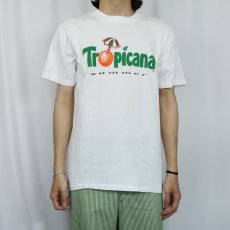 画像2: 90's Tropicana USA製 飲料メーカー ロゴプリントTシャツ L (2)