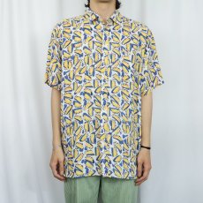 画像2: レモン柄 リネンシャツ XL (2)