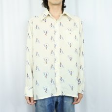 画像2: 70's TOWNCRAFT JCPenny 総柄 ポリエステルシャツ XL (2)