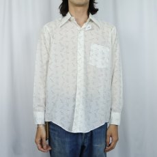 画像2: 60〜70's FRUIT OF THE LOOM "GOLDEN HARVEST" トランプ柄 ポリエステル×コットンシャツ SIZE15 1/2 (2)